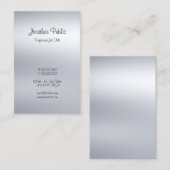 Modern handgeschreven script, zilver, geavanceerd visitekaartje (Voorkant / Achterkant)