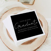 Modern handgeschreven script zwart Afstuderen Servet