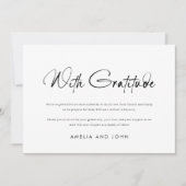 Modern handgeschreven script zwart wit foto bedankkaart (Voorkant)