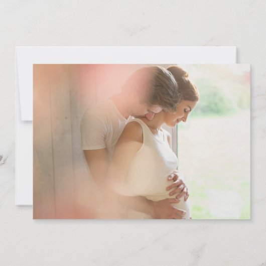 Modern handgeschreven script zwart wit foto bedankkaart (Achterkant)