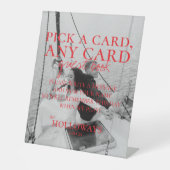 Modern Handgeschreven Spelen Kaart Gastboek Teken Reclamebord Met Voetstuk (Voorkant)