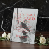 Modern Handgeschreven Spelen Kaart Gastboek Teken Reclamebord Met Voetstuk