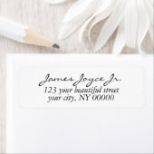 Modern handgeschreven, stijlvol terugkeeradres etiket (Insitu)