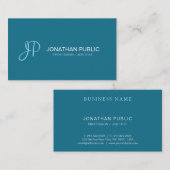 Modern handgeschreven tekstlettertype Turquoise Tr Visitekaartje (Voorkant / Achterkant)