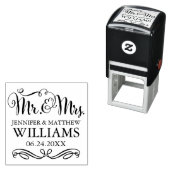Modern Handgeschreven Trouwkoppel Monogram Zelfinktende Stempel (In situ)