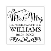 Modern Handgeschreven Trouwkoppel Monogram Zelfinktende Stempel (Design)