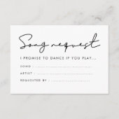Modern handgeschreven trouwlied verzoek informatiekaartje (Voorkant)