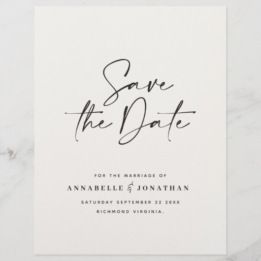 Modern handgeschreven typografie trouwbudget flyer (Voorkant)