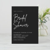 Modern handgeschreven Vrijgezellenfeest voor zwart Kaart (Staand voorkant)