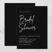 Modern handgeschreven Vrijgezellenfeest voor zwart Kaart (Voorkant / Achterkant)