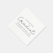 Modern handgeschreven zwart script Afstuderen Servet (Hoek)