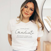 Modern handgeschreven zwart script Afstuderen T-shirt