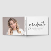 Modern handgeschreven zwart script foto Afstuderen Gastenboek (Volledig)