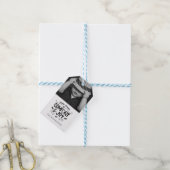 Modern handgeschreven | Zwart Wit Foto Sticker G Cadeaulabel (Met Touw)
