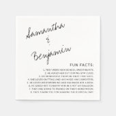 Modern Handgeschreven Zwart & Wit Leuk Feiten Brui Servet (Voorkant)