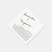 Modern Handgeschreven Zwart & Wit Leuk Feiten Brui Servet (Hoek)