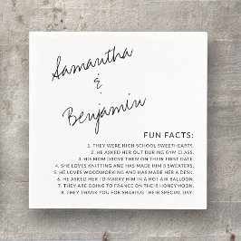 Modern Handgeschreven Zwart & Wit Leuk Feiten Brui Servet