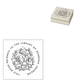 Modern handgetekend botanisch aangepast bibliothee rubberstempel (Gestempeld)
