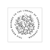 Modern handgetekend botanisch aangepast bibliothee rubberstempel (Afrduk)