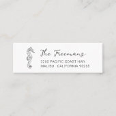 Modern Handgetekend Seahorse. Mini Visitekaartje (Voorkant)