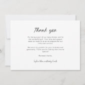 Modern Handlettering 8 Fotocollage Baby shower Bedankkaart (Achterkant)