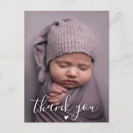 Modern Handlettering - Aangepast Baby shower foto Briefkaart (Voorkant)