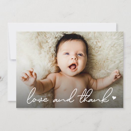 Modern Handlettering Baby Foto liefde en bedankt (Voorkant)