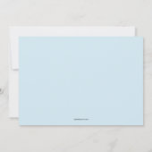 Modern Handlettering Baby shower Blauw bedankt Kaart (Achterkant)