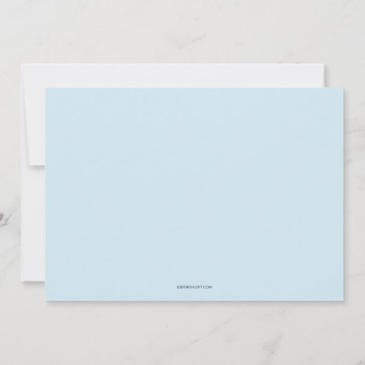 Modern Handlettering Baby shower Blauw bedankt Kaart (Achterkant)