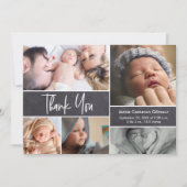 Modern handlettering Baby shower voor fotocollage Bedankkaart (Voorkant)