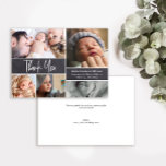 Modern handlettering Baby shower voor fotocollage Bedankkaart<br><div class="desc">Druk uw dankbaarheid uit met onze "Modern Handlettering Photo Collage Baby shower Thank You Card." Deze kaart is niet alleen een notitie van bedankt - het is een oprechte aandenken die de vreugde van je baby shower en de liefde gedeeld door je familie en vrienden omvat. 👶 Cherished Memories: leg...</div>