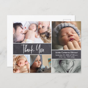 Modern handlettering Baby shower voor fotocollage Uitnodiging Briefkaart