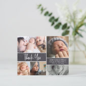 Modern handlettering Baby shower voor fotocollage Uitnodiging Briefkaart (Staand voorkant)