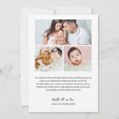 Modern Handlettering Custom Baby Girl Shower Photo Bedankkaart (Achterkant)