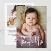 Modern Handlettering Custom Baby Girl Shower Photo Bedankkaart (Voorkant / Achterkant)