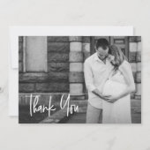Modern Handlettering Custom Photo Baby shower Bedankkaart (Voorkant)