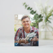 Modern Handlettering Script Afstuderen Foto Briefkaart (Staand voorkant)