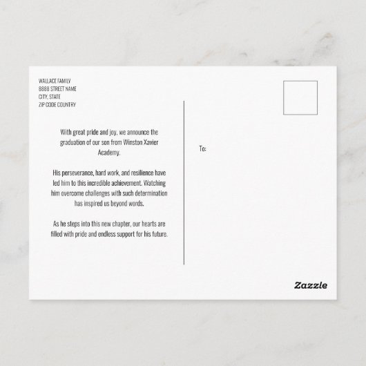 Modern Handlettering Script Afstuderen Foto Briefkaart (Achterkant)