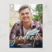 Modern Handlettering Script Afstuderen Foto Briefkaart (Voorkant)