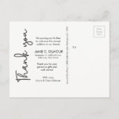 Modern Handlettering Script Baby Photo shower Briefkaart (Achterkant)