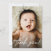 Modern Handlettering Script Baby shower Foto Bedankkaart (Voorkant)