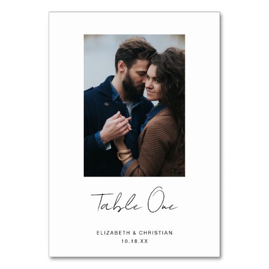 Modern Handlettering Script Custom foto bruiloft Kaart (Voorkant)