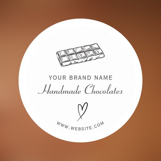 Modern Handmade Chocolate script Typo Sticker