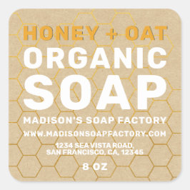 Modern Handmade Honey Oat Soap Vierkante Sticker