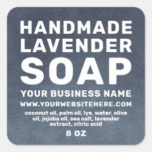 Modern Handmade Lavender Soap Dark Blue Ombre Vierkante Sticker