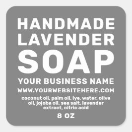 Modern Handmade Lavender Soap Dark Grey Vierkante Sticker
