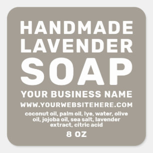 Modern Handmade Lavender Soap Felted Wool Gray Vierkante Sticker