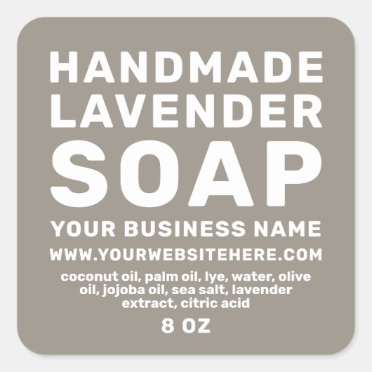 Modern Handmade Lavender Soap Felted Wool Gray Vierkante Sticker (Voorkant)