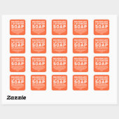 Modern Handmade Lavender Soap Oranje Vierkante Sticker (Vel)