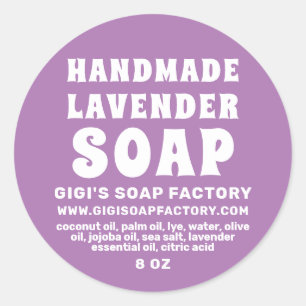 Modern Handmade Lavender Soap Paars Ronde Sticker